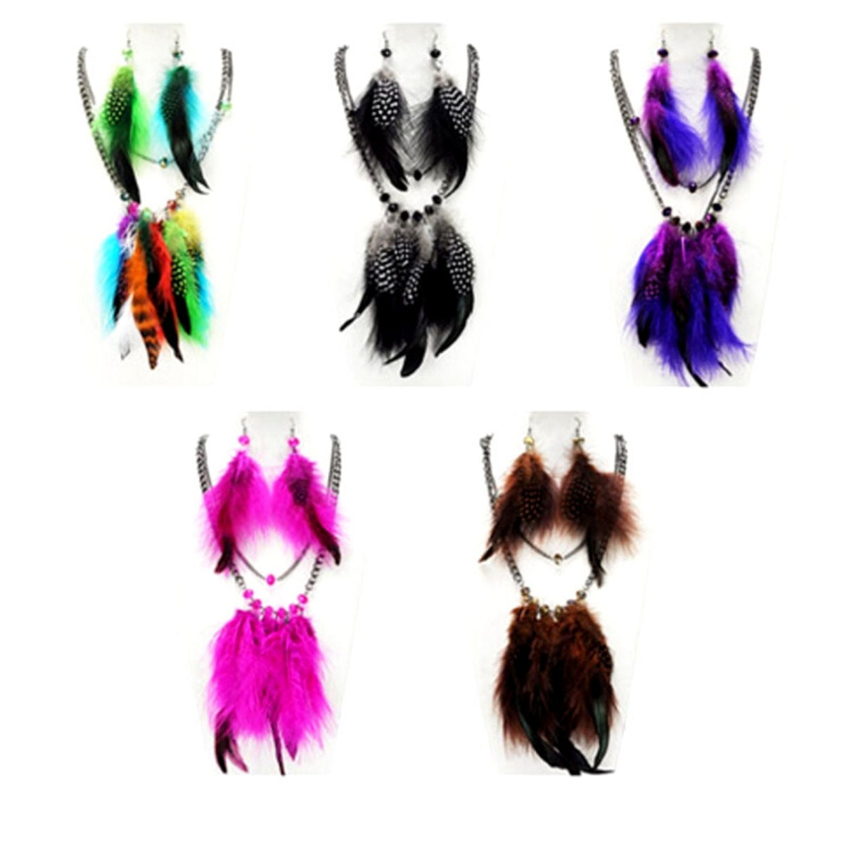 1pc Assorted Color Feather Necklace